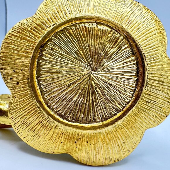 Ornate Tea Cup Jewelry Box Gold Rhinestone Embellishments Butterfly Green - Picture 6 of 9